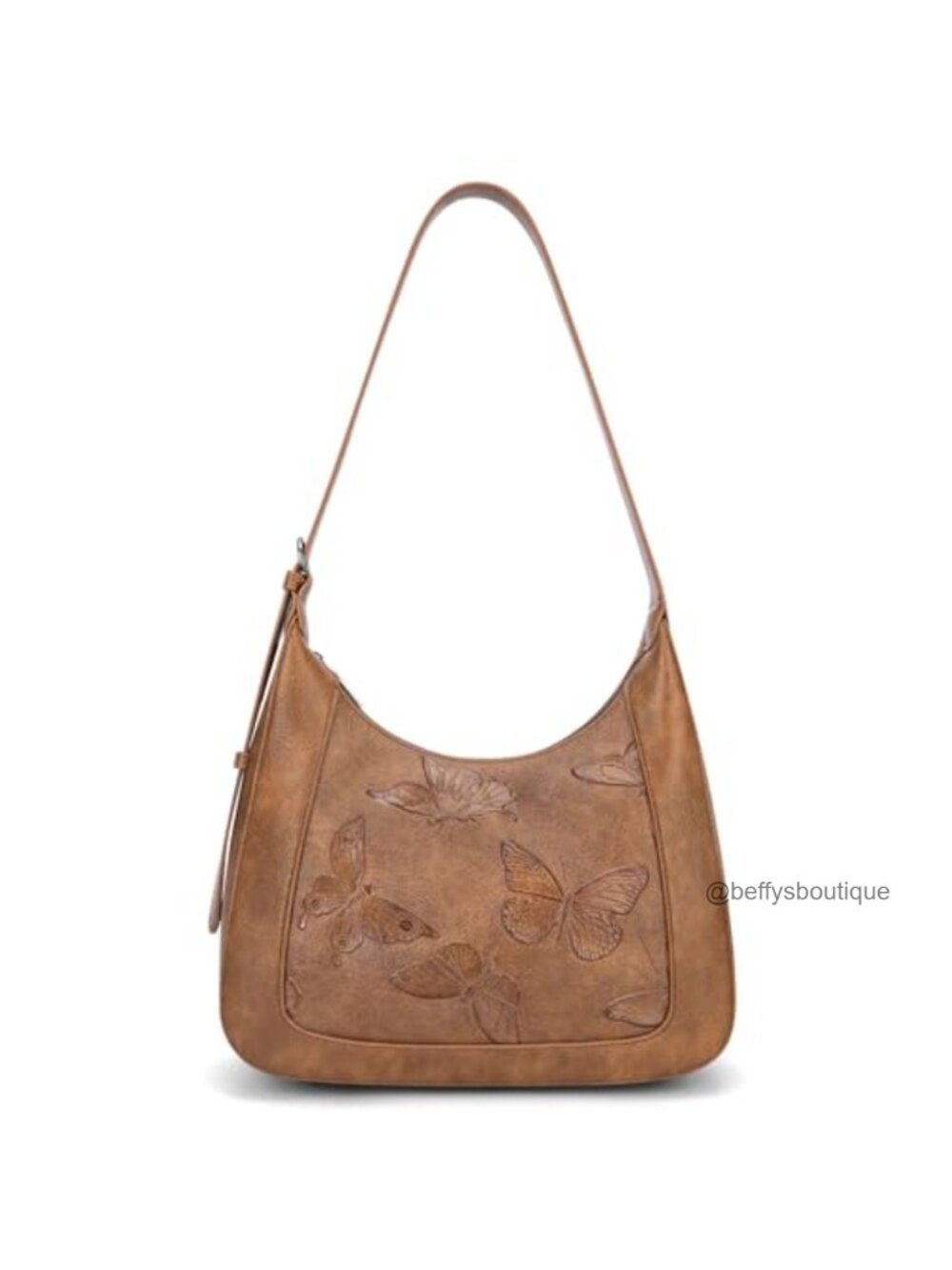 Vegan Leather Shoulder Bag Butterfly Hobo Purse for Women